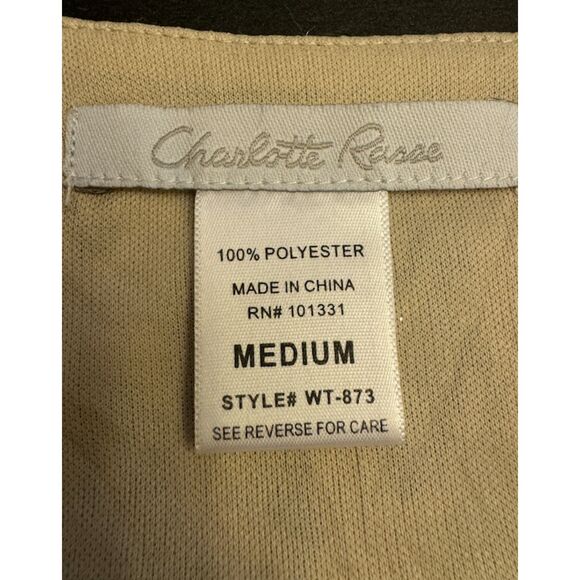 Charlotte Russe Sheer Cream Lace Trim Pearl Buttons Blouse - Sz M - Picture 11 of 12